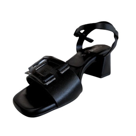Cinzia Soft MM6B5979 002 Sandalo in Vera Pelle con Tacco Medio Nero