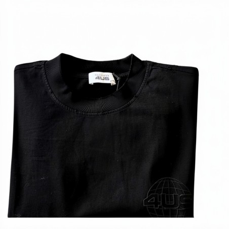 4US Pacciotti 1125 T Shirt Uomo Girocollo Distressed Nero