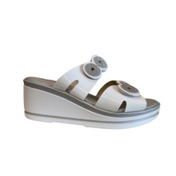 Cinzia Soft LF013079 001 Sandalo Donna Con Dobbia Fibbia Regolabile Bianco