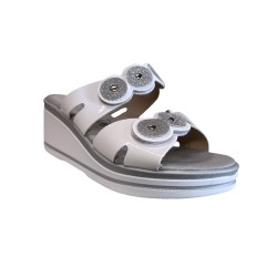 Cinzia Soft LF013079 001 Sandalo Donna Con Dobbia Fibbia Regolabile Bianco 2