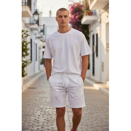 URBAN RING UR1152005 Bermuda Uomo Misto Lino Bianco