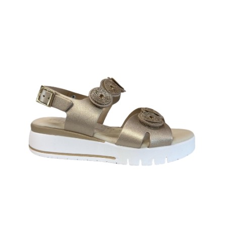 Cinzia Soft LF023080 Sandalo Donna con Zeppa e Fasce Regolabili Platino