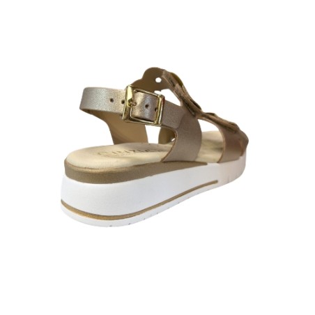 Cinzia Soft LF023080 Sandalo Donna con Zeppa e Fasce Regolabili Platino