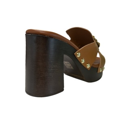Cinzia Soft CB92502 Sandalo Donna con Tacco Alto e Gioiello Cuoio