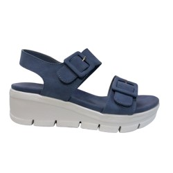 Cinzia Soft MCS112 Sandalo Donna con Zeppa e Fasce Regolabili Denim