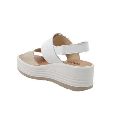 IGI&CO 1164522 Sandalo Donna Zeppa con Fascia Regolabile Bianco Platino