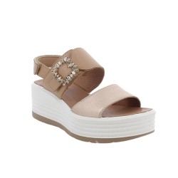 IGI&CO 1164511 Sandalo Donna Zeppa con Fascia Regolabile Champagne Bianco 2