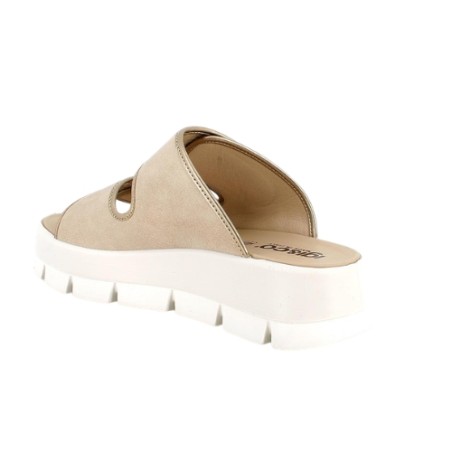 IGI&CO 1160100 Sandalo Ciabattone Donna Platform con Fasce Regolabili a Strappo Sabbia Platino