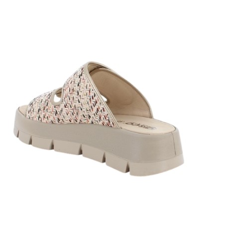 IGI&CO 1160133 Sandalo Ciabattone Donna Platform con Fasce Regolabili a Strappo Sabbia Platino