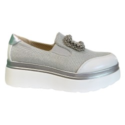 Cinzia Soft CI1036 002 Mocassini Donna Platform con Accessorio Bianco