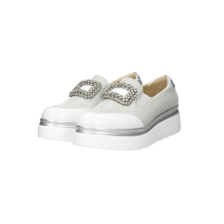 Cinzia Soft CI1036 002 Mocassini Donna Platform con Accessorio Bianco