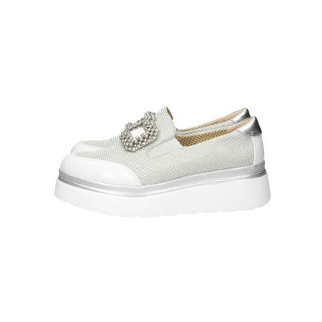 Cinzia Soft CI1036 002 Mocassini Donna Platform con Accessorio Bianco