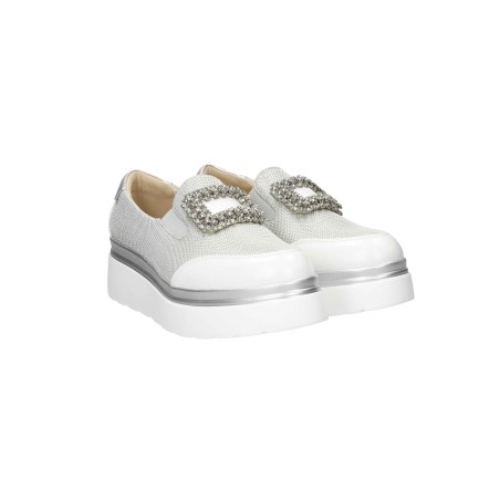 Cinzia Soft CI1036 002 Mocassini Donna Platform con Accessorio Bianco