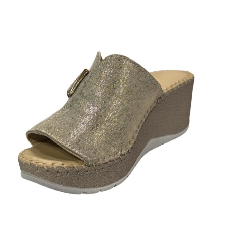 Cinzia Soft IM41006 001 Ciabatta Donna Zeppa Alta Regolabile Sabbia