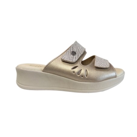 Cinzia Soft LF82301 002 Ciabatte Donna con Fasce Regolabili Platino