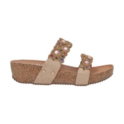 Cinzia Soft CI1038 001 Sandalo Donna In Pelle Con Accessorio Gold