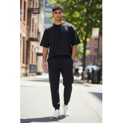 4US Pacciotti 0072 Pantalone Tuta Uomo Embossed Nero 2