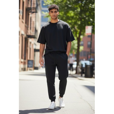 4US Pacciotti 0072 Pantalone Tuta Uomo Embossed Nero