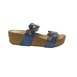 Cinzia Soft CI1003 004 Sandalo Donna Doppia Fascia Con Accessorio Blue