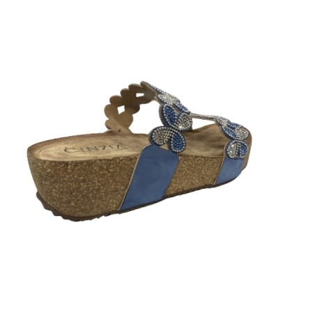 Cinzia Soft CI1003 004 Sandalo Donna Doppia Fascia Con Accessorio Blue