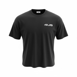 4US Pacciotti 1135 T Shirt Uomo Girocollo con Logo Embossed Fluorescente Nero