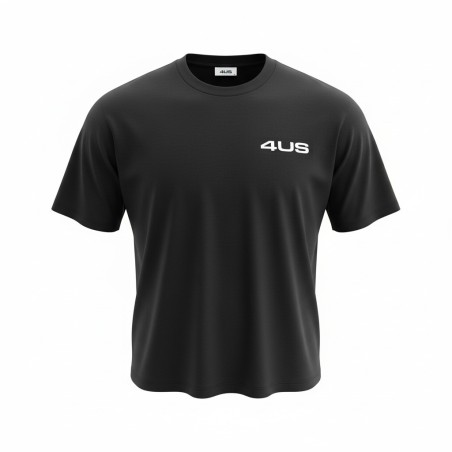 4US Pacciotti 1135 T Shirt Uomo Girocollo con Logo Embossed Fluorescente Nero