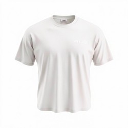 4US Pacciotti 1135 T Shirt Uomo Girocollo con Logo Embossed Fluorescente Bianco