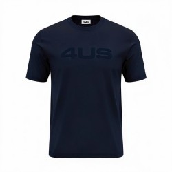 4US Pacciotti 1166 T Shirt Uomo Girocollo Embossed Blu