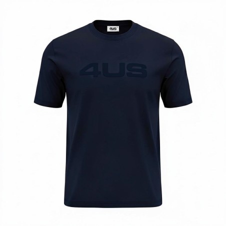 4US Pacciotti 1166 T Shirt Uomo Girocollo Embossed Blu