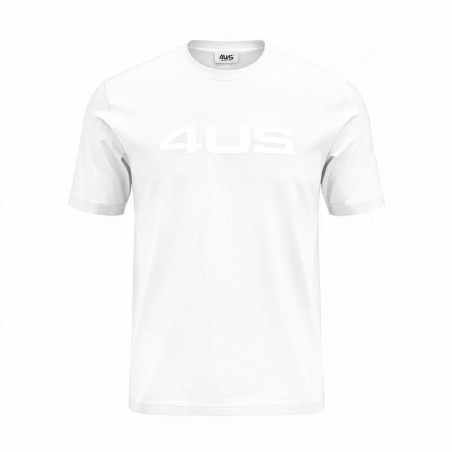 4US Pacciotti 1166 T Shirt Uomo Girocollo Embossed Bianco
