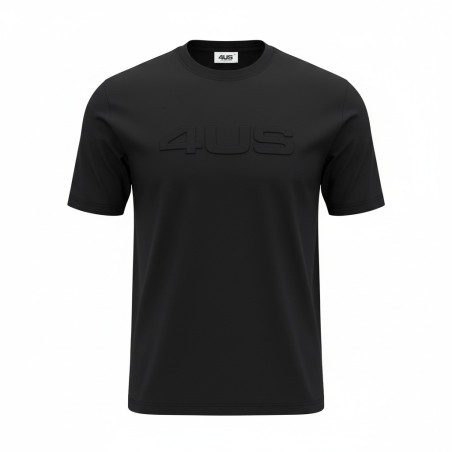 4US Pacciotti 1166 T Shirt Uomo Girocollo Embossed Nero