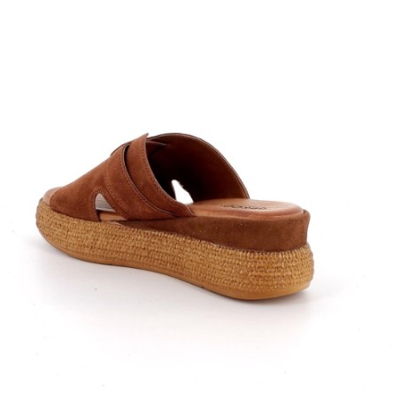 IGI&CO 1187411 Sandalo Donna Zeppa Ciabattone Scamosciato Cognac