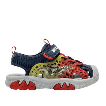 Bull Boys 5194 VELOCIRAPTOR Scarpe Bambino Sandali Con Strappi Blu Rosso