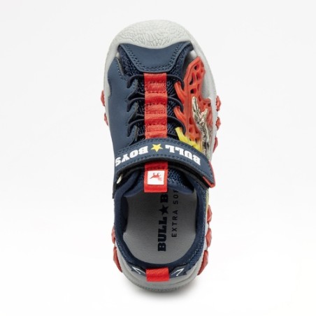 Bull Boys 5194 VELOCIRAPTOR Scarpe Bambino Sandali Con Strappi Blu Rosso