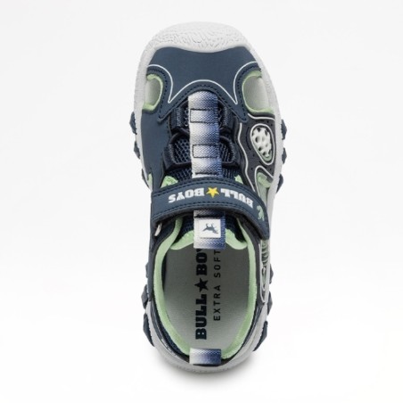 Bull Boys 5191 T-REX Scarpe Bambino Sandali Con Strappi Blu Verde