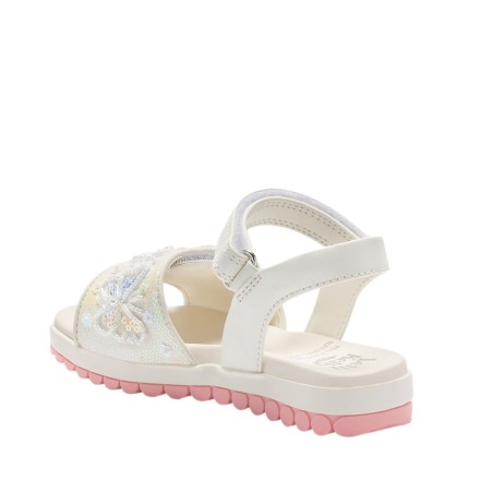 Lelli Kelly LKCD5503 EMERALD Sandali Bambina Con Fascia a Strappo Bianco