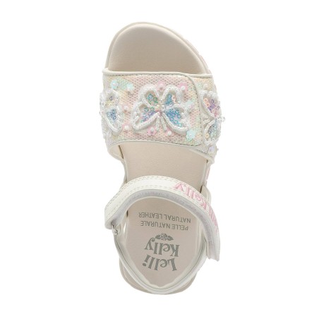 Lelli Kelly LKCD5503 EMERALD Sandali Bambina Con Fascia a Strappo Bianco