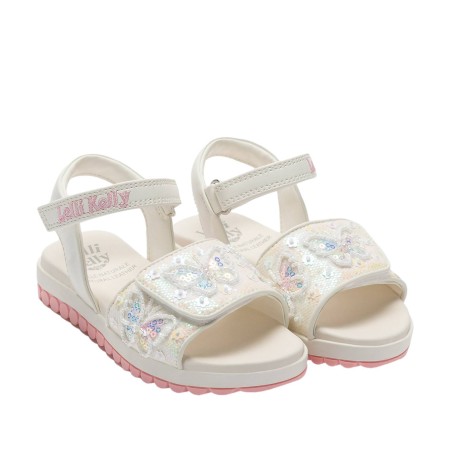 Lelli Kelly LKCD5503 EMERALD Sandali Bambina Con Fascia a Strappo Bianco