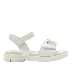 Lelli Kelly LKCD5510 NATHALIE Sandali Bambina Con Fascia a Strappo con Accessorio Farfalla Bianco
