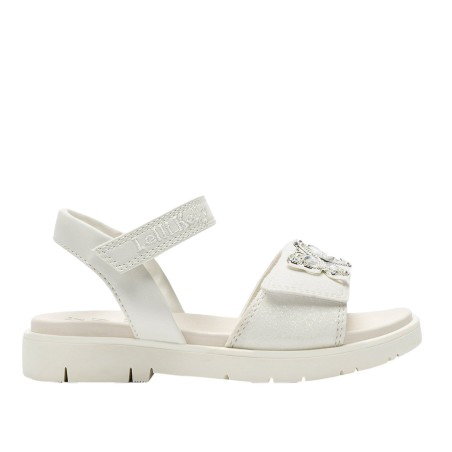 Lelli Kelly LKCD5510 NATHALIE Sandali Bambina Con Fascia a Strappo con Accessorio Farfalla Bianco