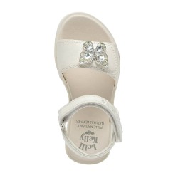 Lelli Kelly LKCD5510 NATHALIE Sandali Bambina Con Fascia a Strappo con Accessorio Farfalla Bianco 2