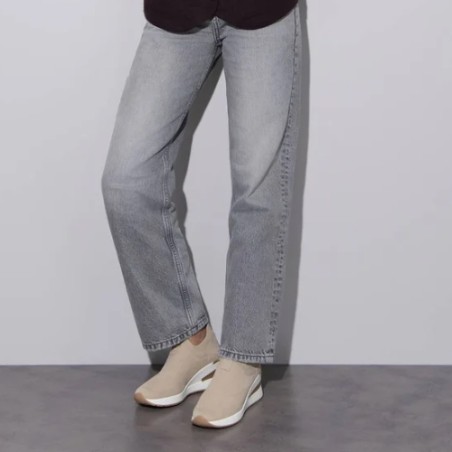 XTI 145100 Sneakers Donna in Tessuto Elasticizzato Con Zeppa Beige