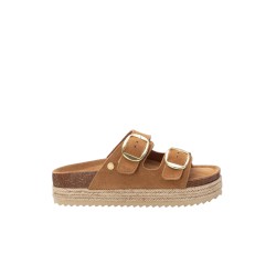 XTI 143635 Ciabatte Donna Doppia Fascia Regolabile Platform Camel