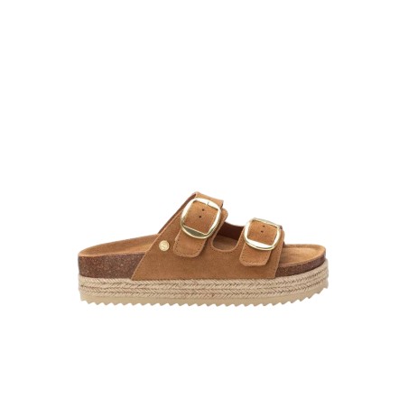 XTI 143635 Ciabatte Donna Doppia Fascia Regolabile Platform Camel