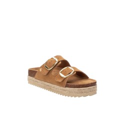 XTI 143635 Ciabatte Donna Doppia Fascia Regolabile Platform Camel 2