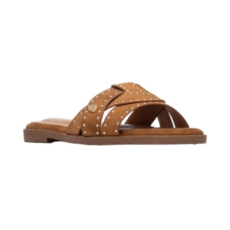 XTI 145472 Sandalo Ciabatta Donna a Fascia con Intreccio Camel
