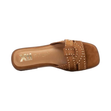 XTI 145472 Sandalo Ciabatta Donna a Fascia con Intreccio Camel
