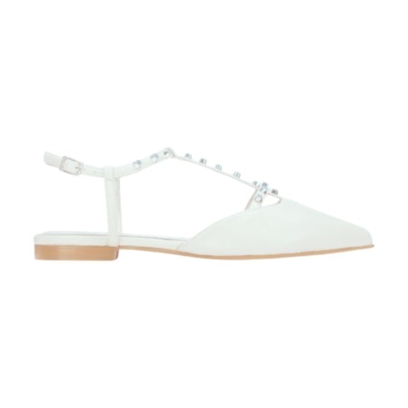 Refresh 175070 Sandali Sling Back Donna Flat White