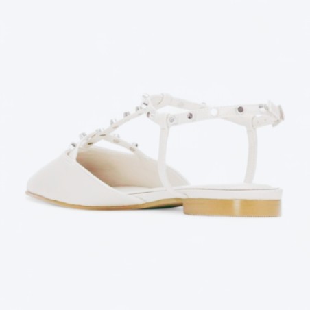 Refresh 175070 Sandali Sling Back Donna Flat White
