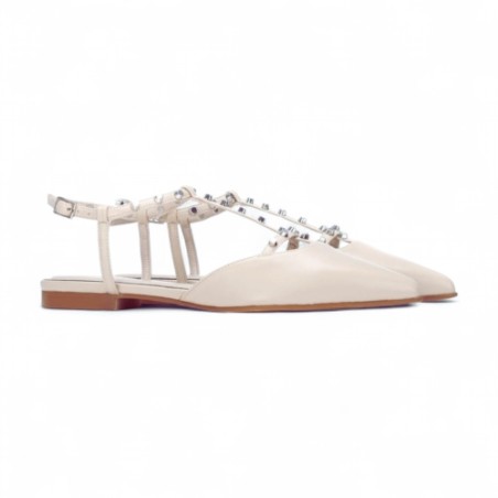 Refresh 175070 Sandali Sling Back Donna Flat White